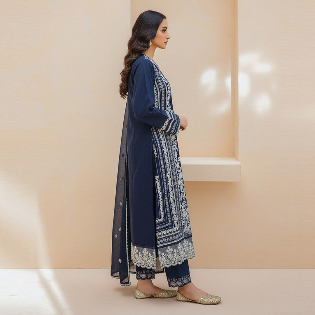 Midnight Bloom Raw Silk