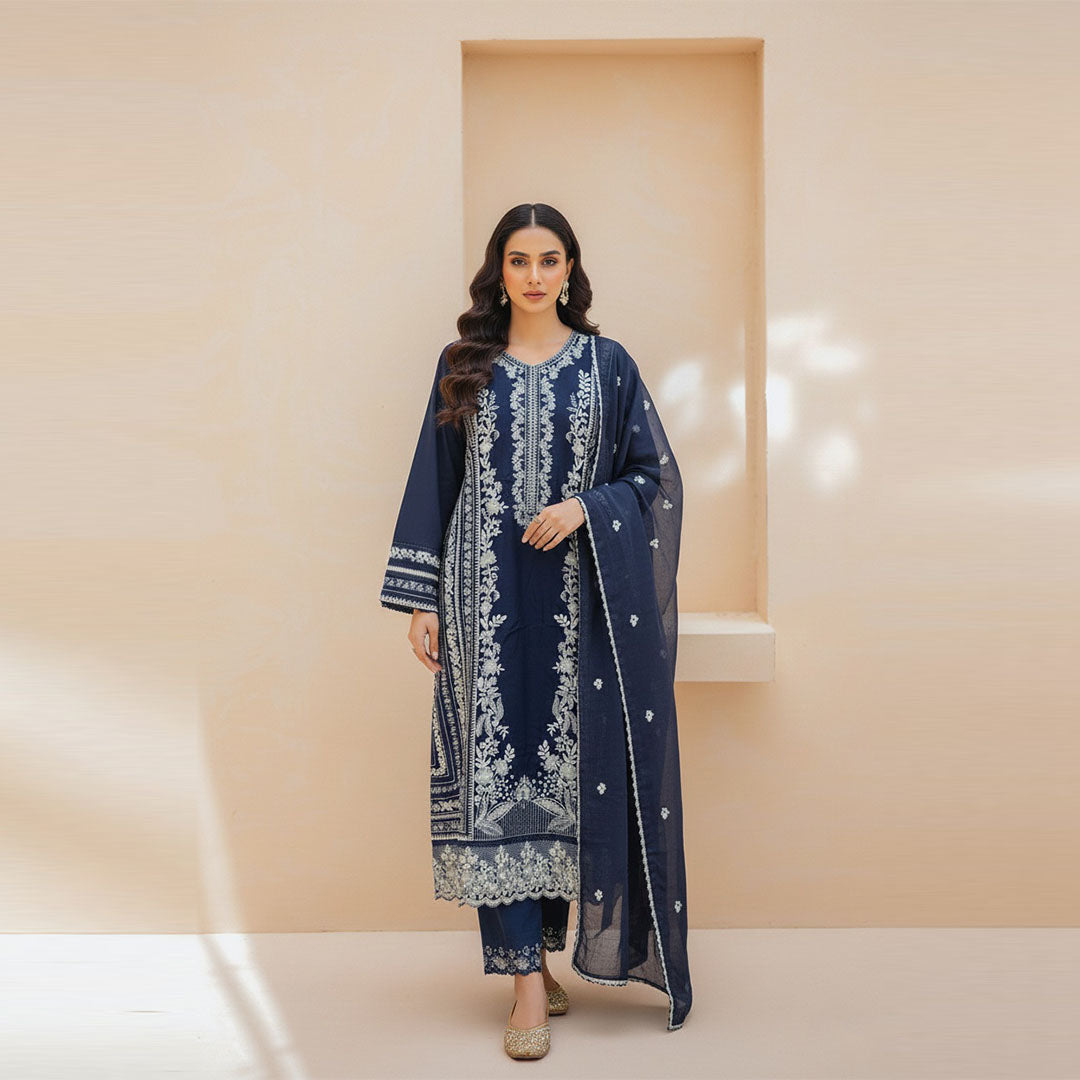 Midnight Bloom Raw Silk