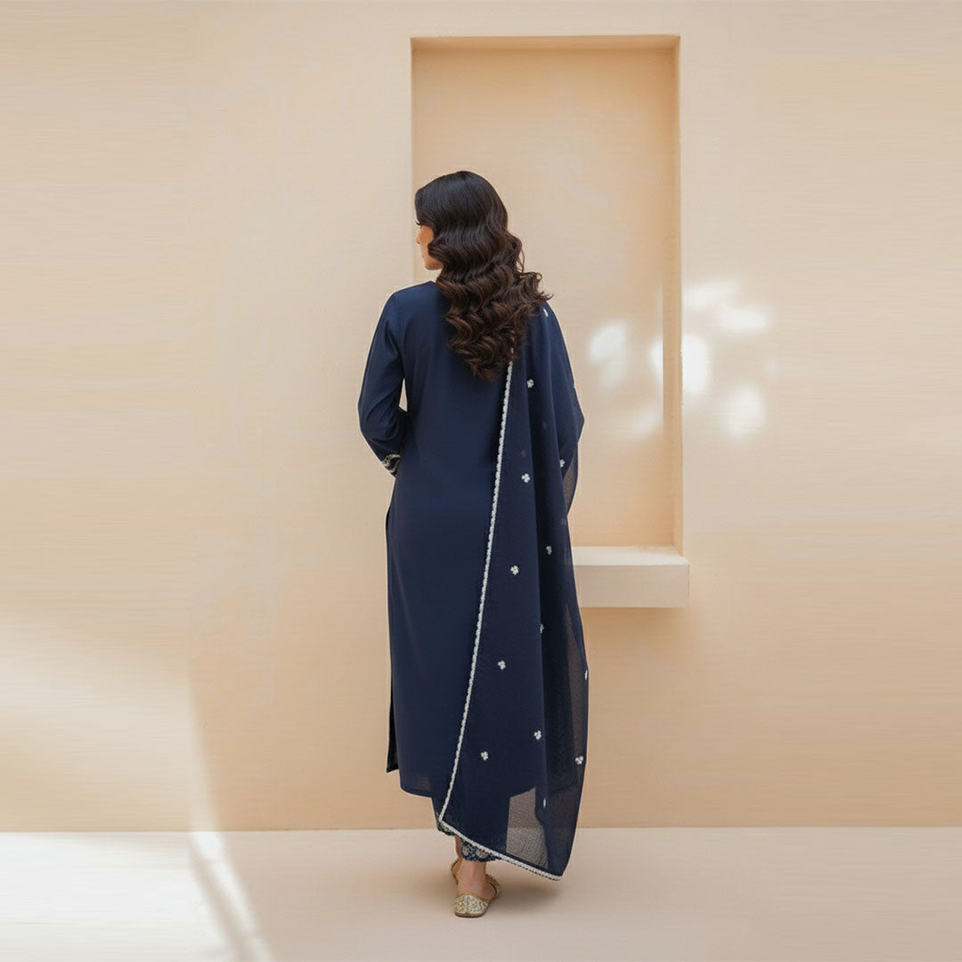 Midnight Bloom Raw Silk